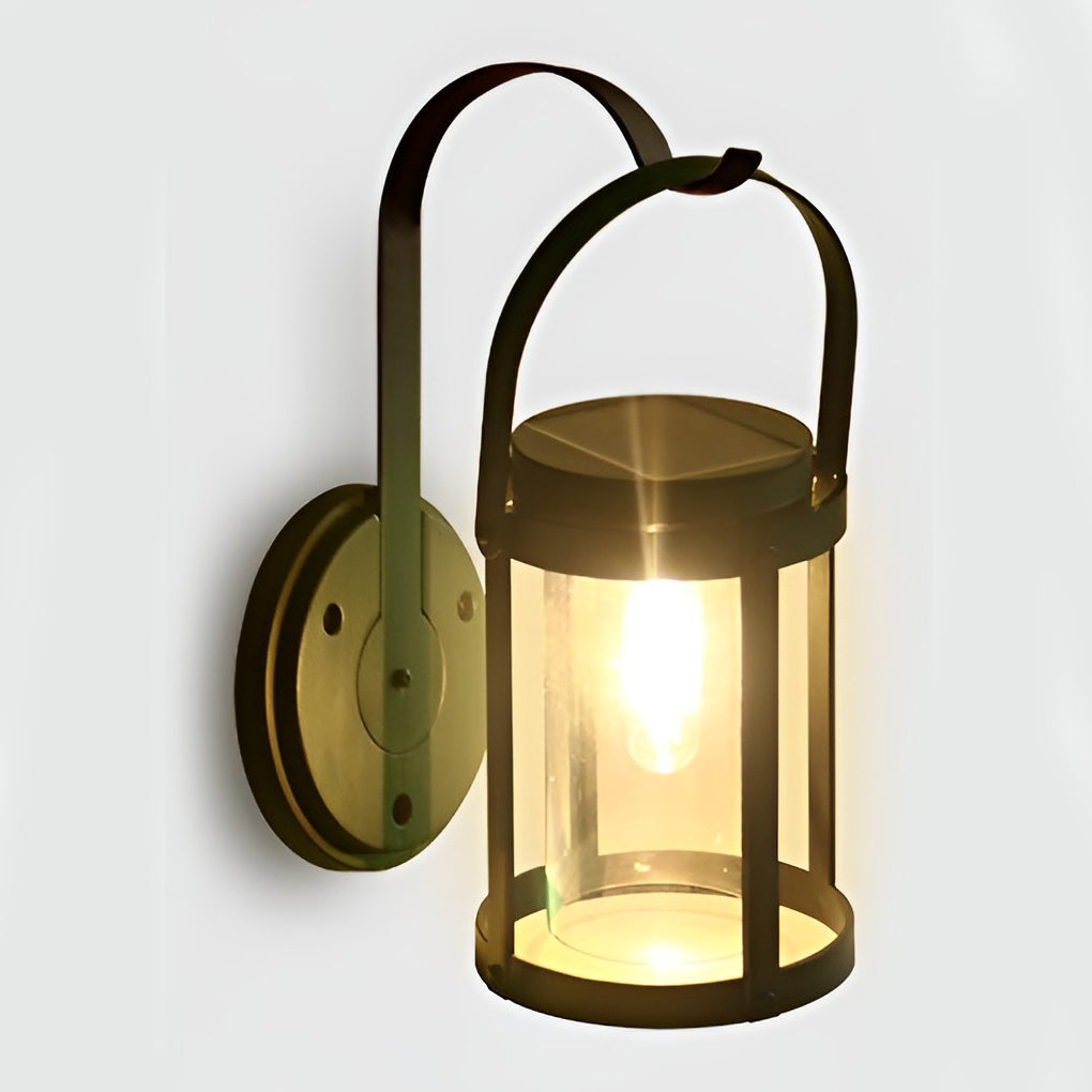 WINTHORPE SOLAR-POWERED WALL LANTERN, MODERN WATER-RESISTANT LED SCONCE