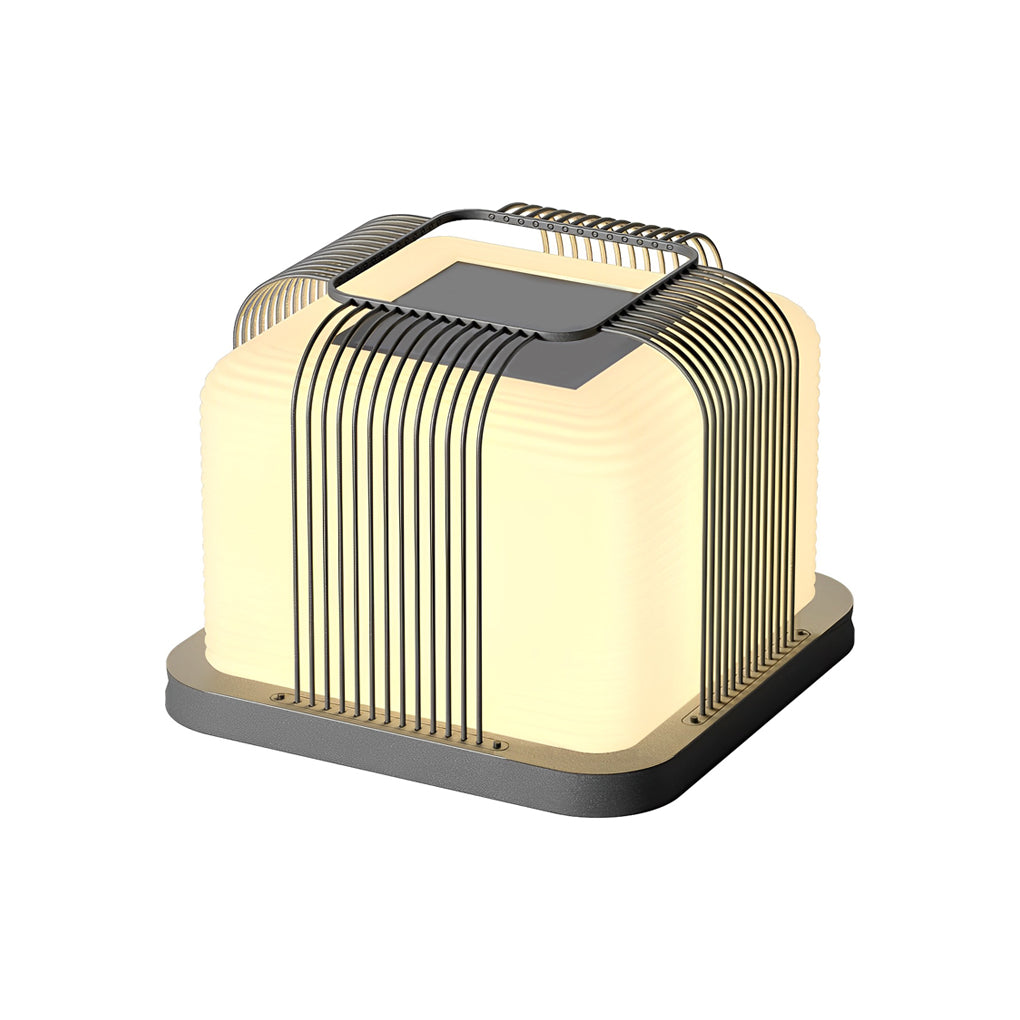WINDSOR SQUARE SOLAR FENCE POST LANTERNS WITH WATER-RESISTANT PE SHADING