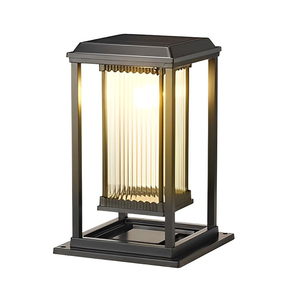 WINTERBOURNE RIBBED GLASS SQUARE SOLAR PATH LIGHTS
