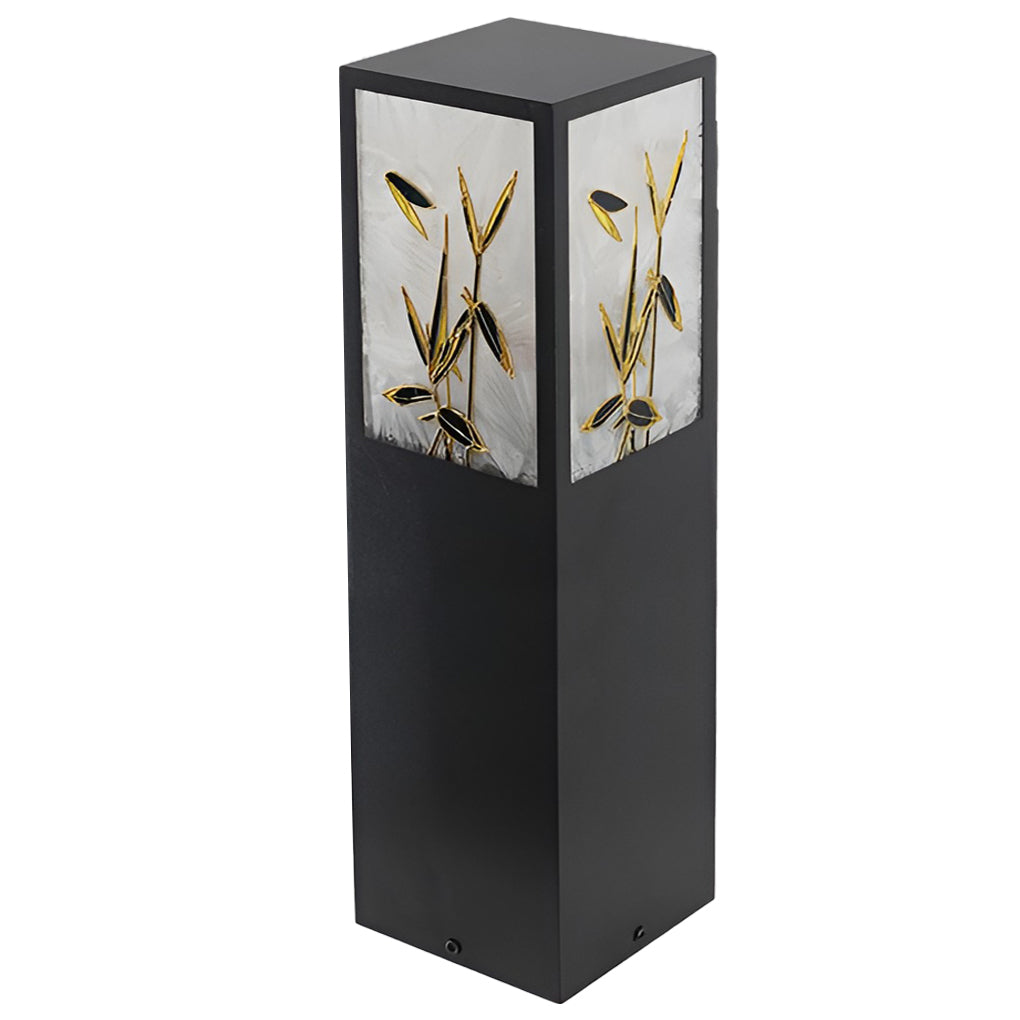 CHARLESTON FLORAL EMBELLISHED SOLAR GARDEN BOLLARD LIGHT