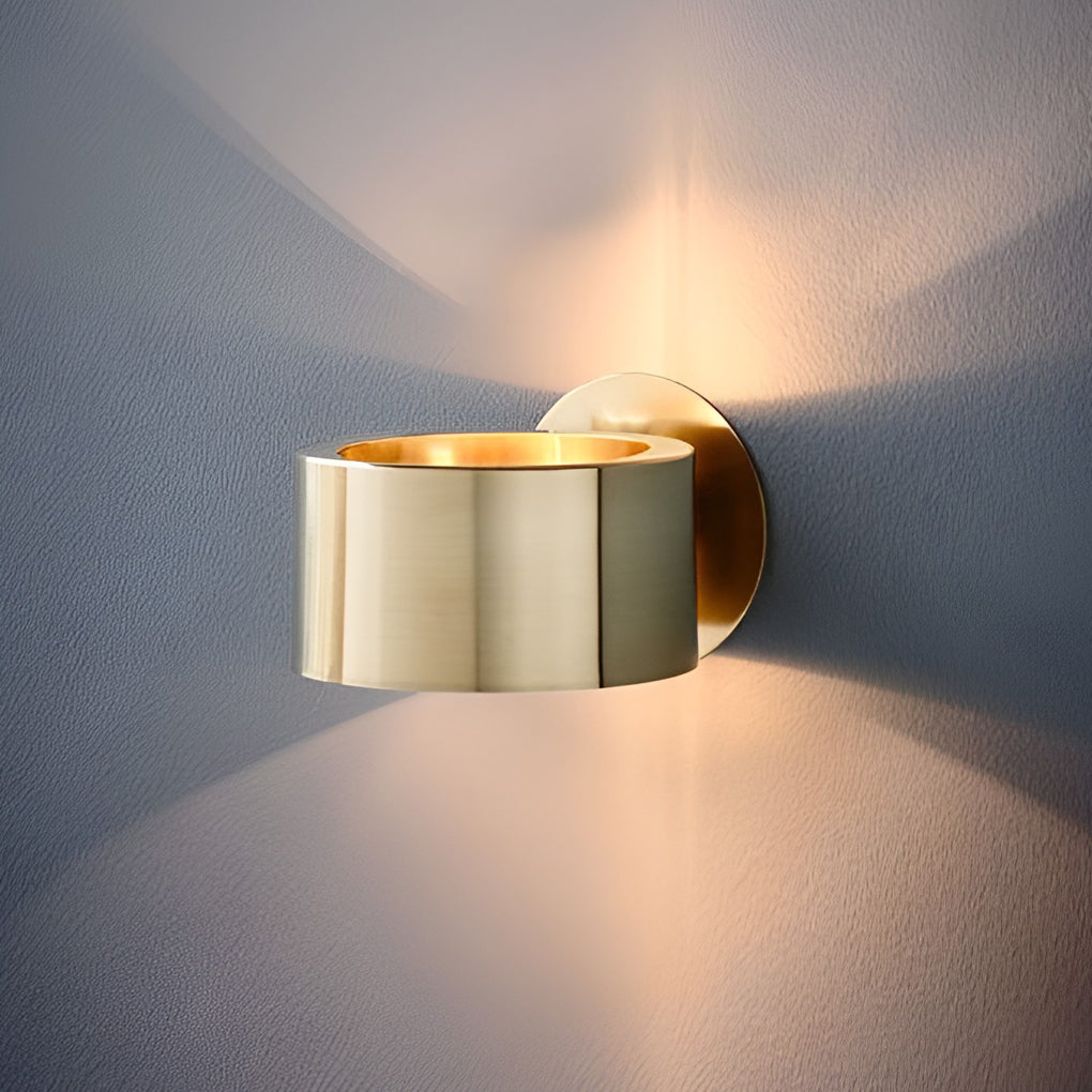 WINTHROP GOLDEN ORB WALL SCONCE WITH DUAL LIGHTING