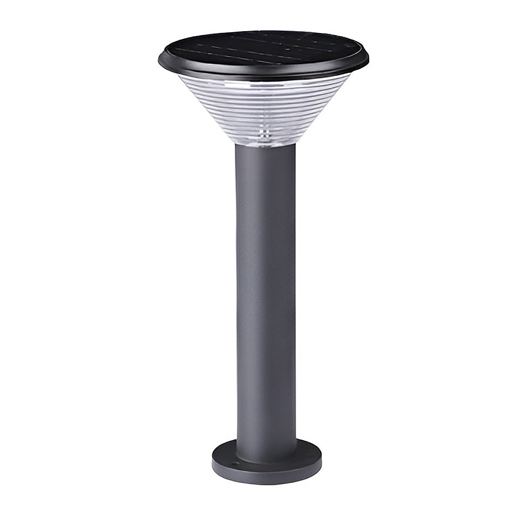 RAVENSCROFT MODERN SOLAR TAPERED PATHLIGHT WITH BLACK CYLINDRICAL DESIGN