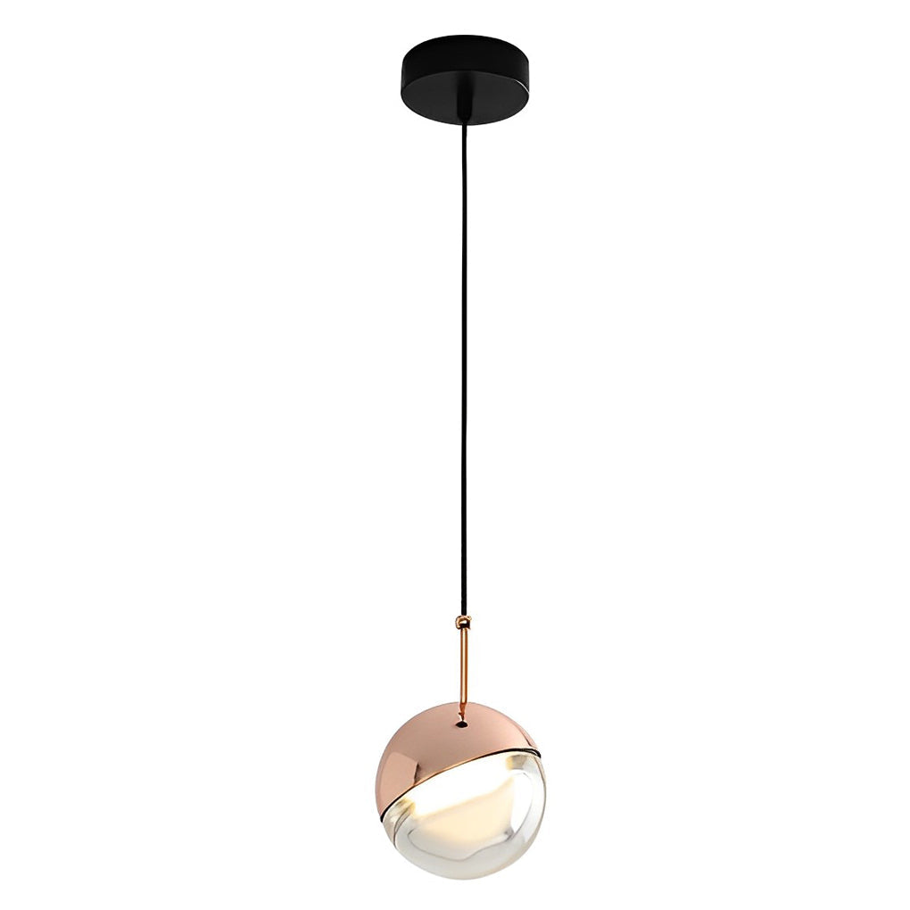 WINTHROPE SPHERICAL ROTATING METAL AND GLASS PENDANT LIGHT