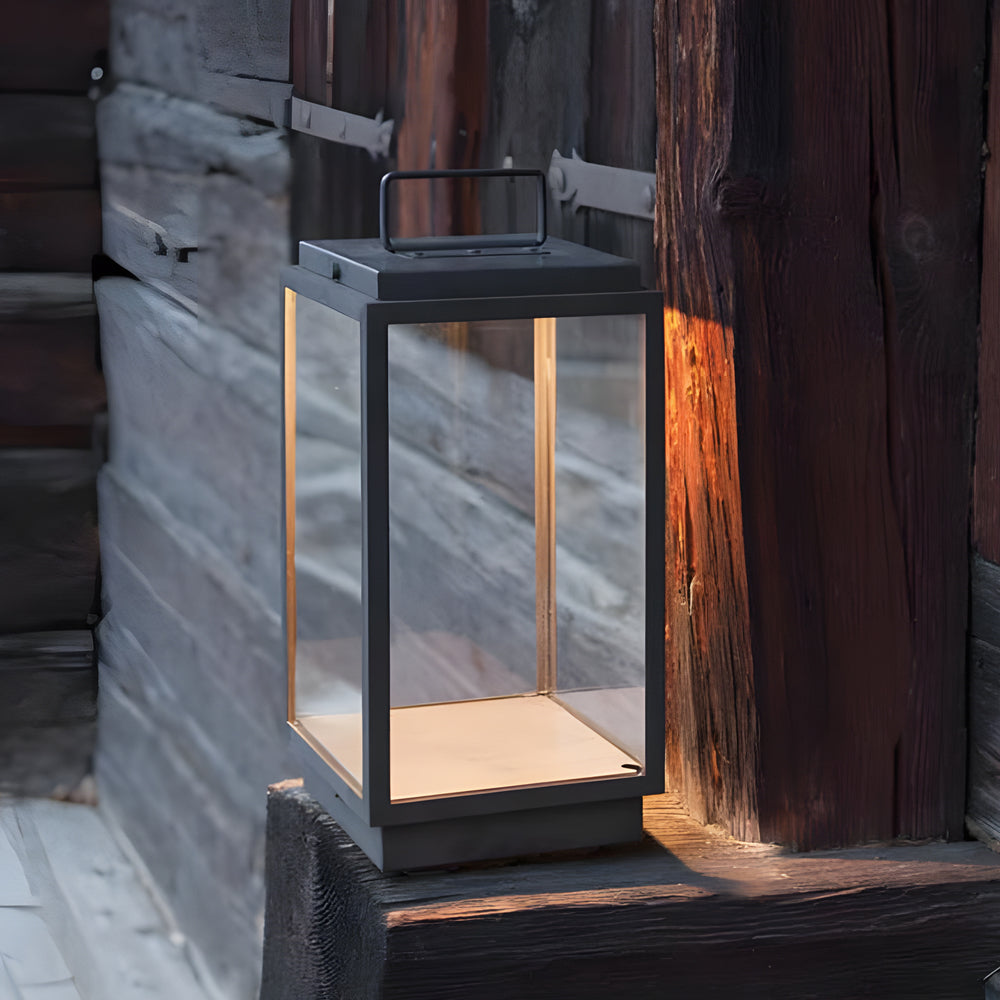 WINTHROP 11-INCH GLASS LED CARRIAGE LANTERN - WIRELESS OUTDOOR LIGHTING