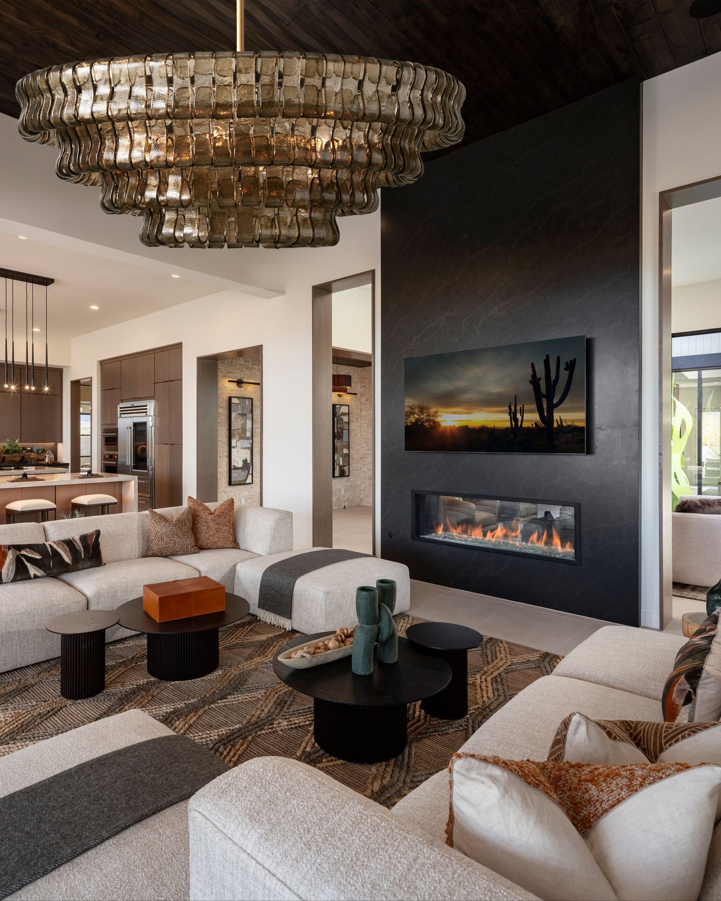 VERONA SMOKE-LACED CIRCULAR LIGHTING FIXTURE