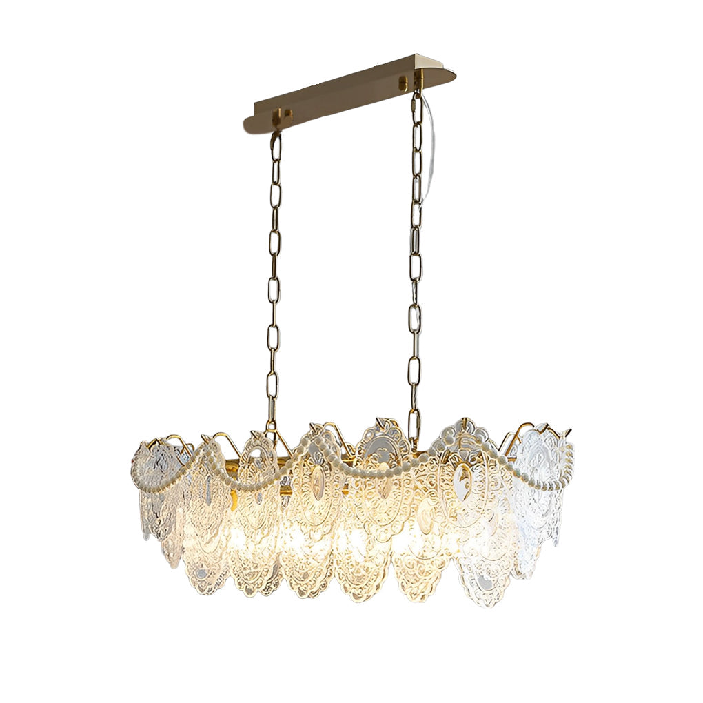 BELLEFONTE PEARL-ADORNED GLASS LIGHTING WITH TRIPLE DIMMING