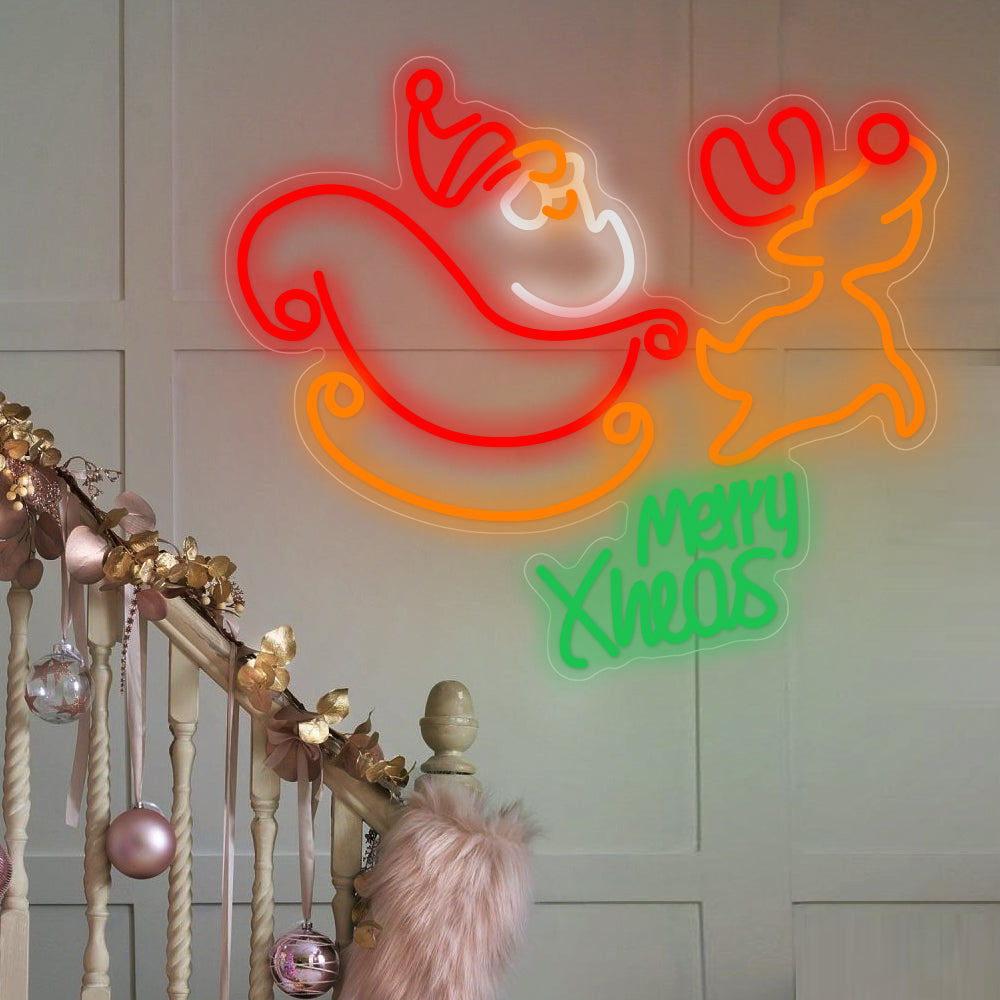 FENWICK ILLUMINATED REINDEER SPECTACLE WITH SANTA GLOW