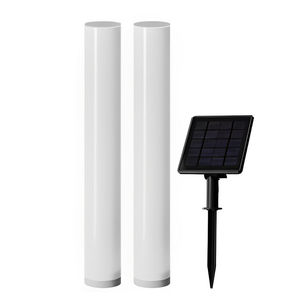 WINDSOR WHITE RAINPROOF SOLAR GARDEN COLUMN LIGHT