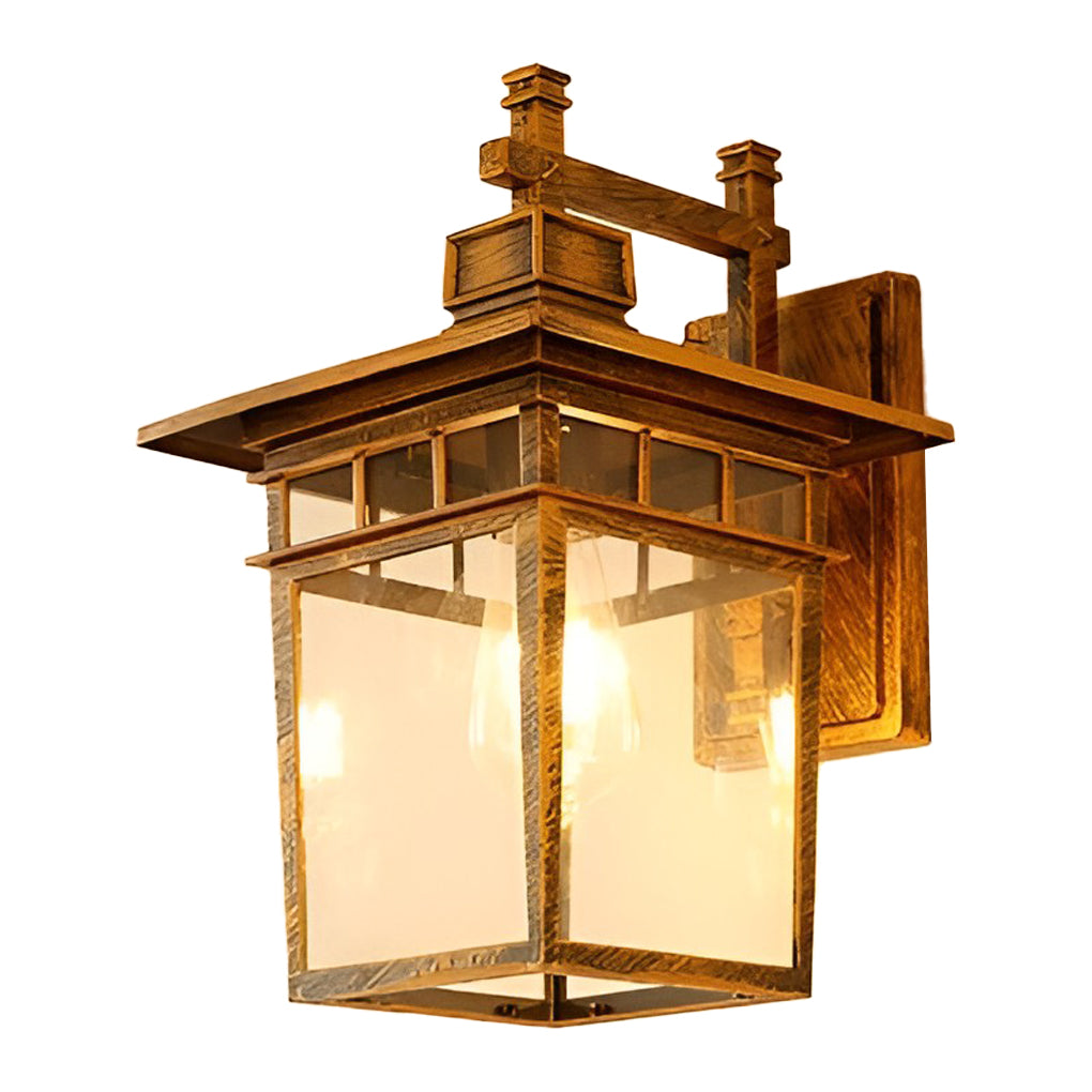 WINDSOR GLASS SHIELD OUTDOOR WALL LANTERN, WEATHER-RESISTANT SCONCE LIGHTING WITHOUT BULB