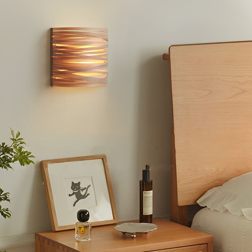 BRAMBLEWOOD SEMI-CYLINDRICAL NATURAL TIMBER WALL LANTERN