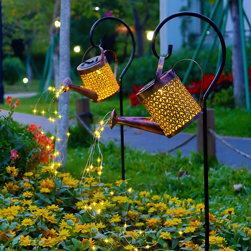 WINDSOR RUSTIC IRON SHOWER LANTERN, SOLAR-POWERED GARDEN LIGHTING FOR OUTDOOR SPACES