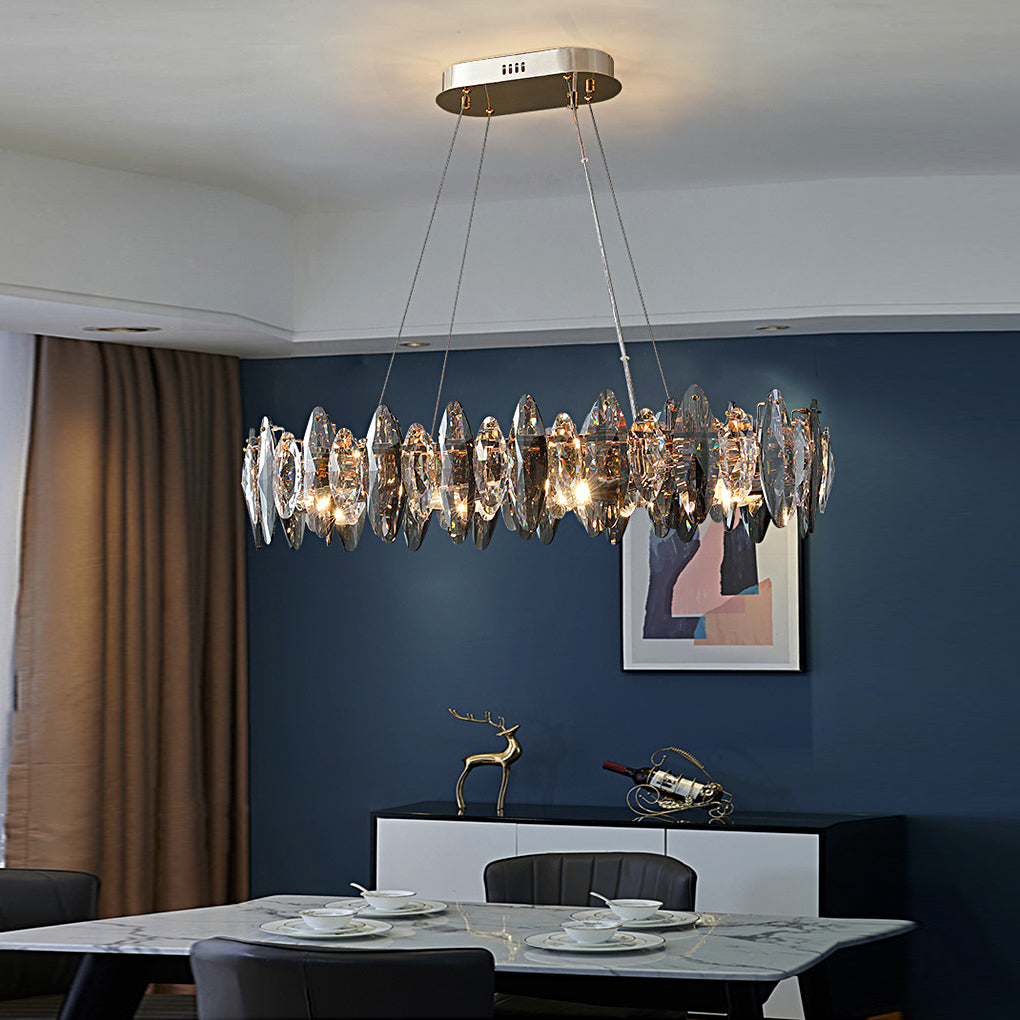 WINDSOR SMOKY CRYSTAL OVAL CHANDELIER