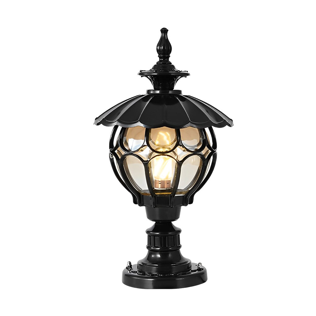 CHARLESTON BLOOM WATERPROOF PILLAR LIGHT WITH COGNAC GLASS