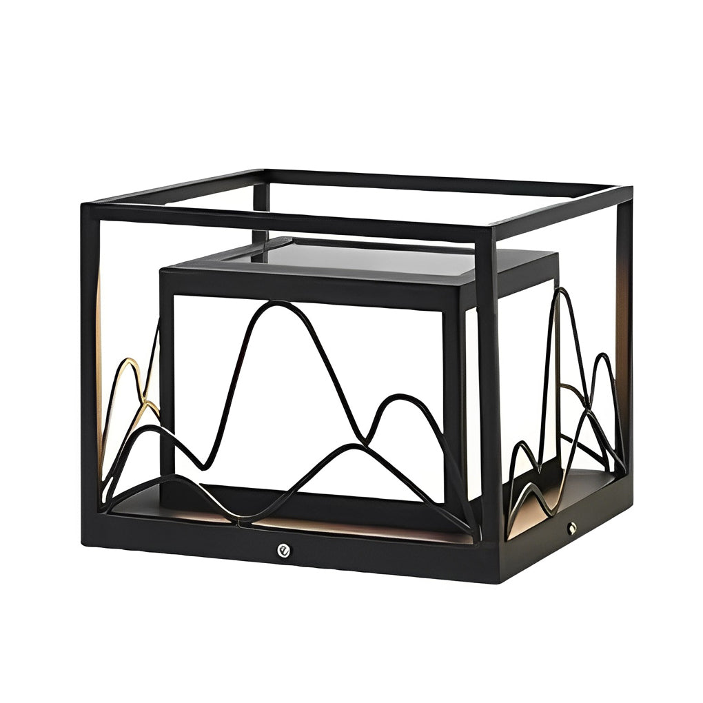 WINCHESTER SQUARE SOLAR POST LIGHTS WITH MOUNTAIN LANDSCAPE ILLUMINATION