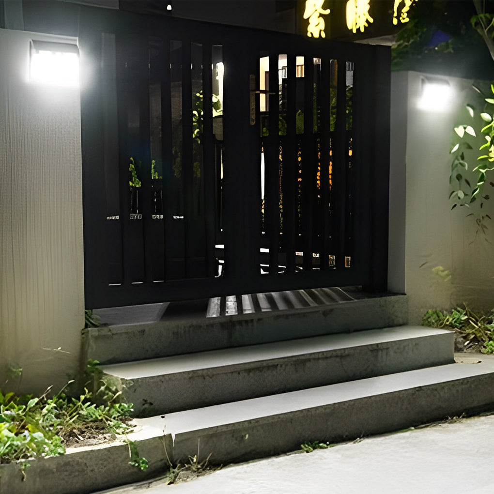 WINDSOR SOLAR RECTANGULAR MOTION DETECTION WALL LANTERN
