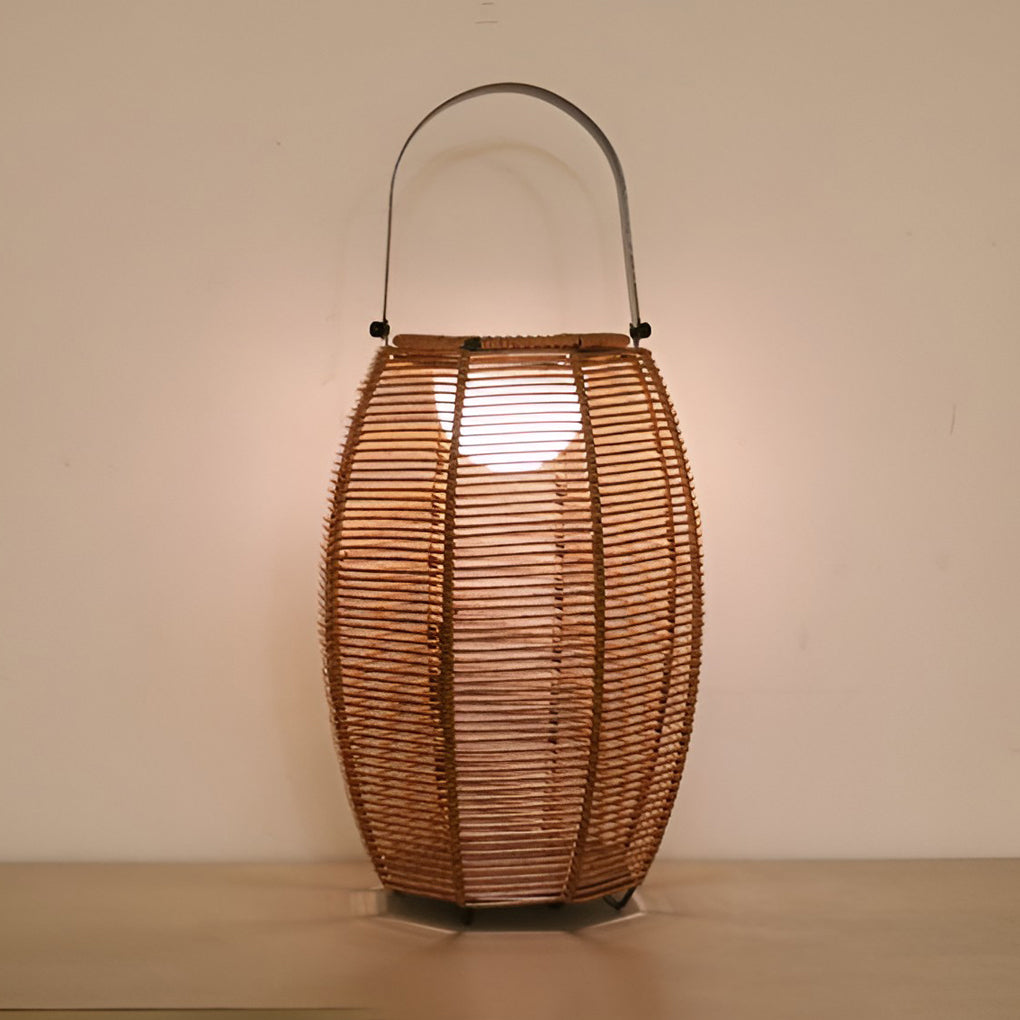 WINTERBOURNE RATTAN LED GLOBE OUTDOOR LANTERN
