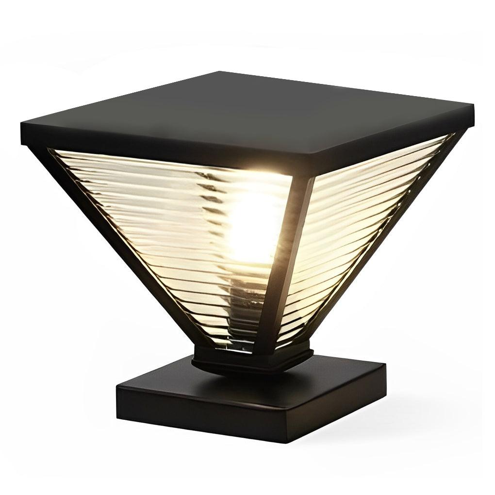 WINCHESTER MODERN SOLAR FENCE POST LANTERNS WITH GEOMETRIC DESIGN
