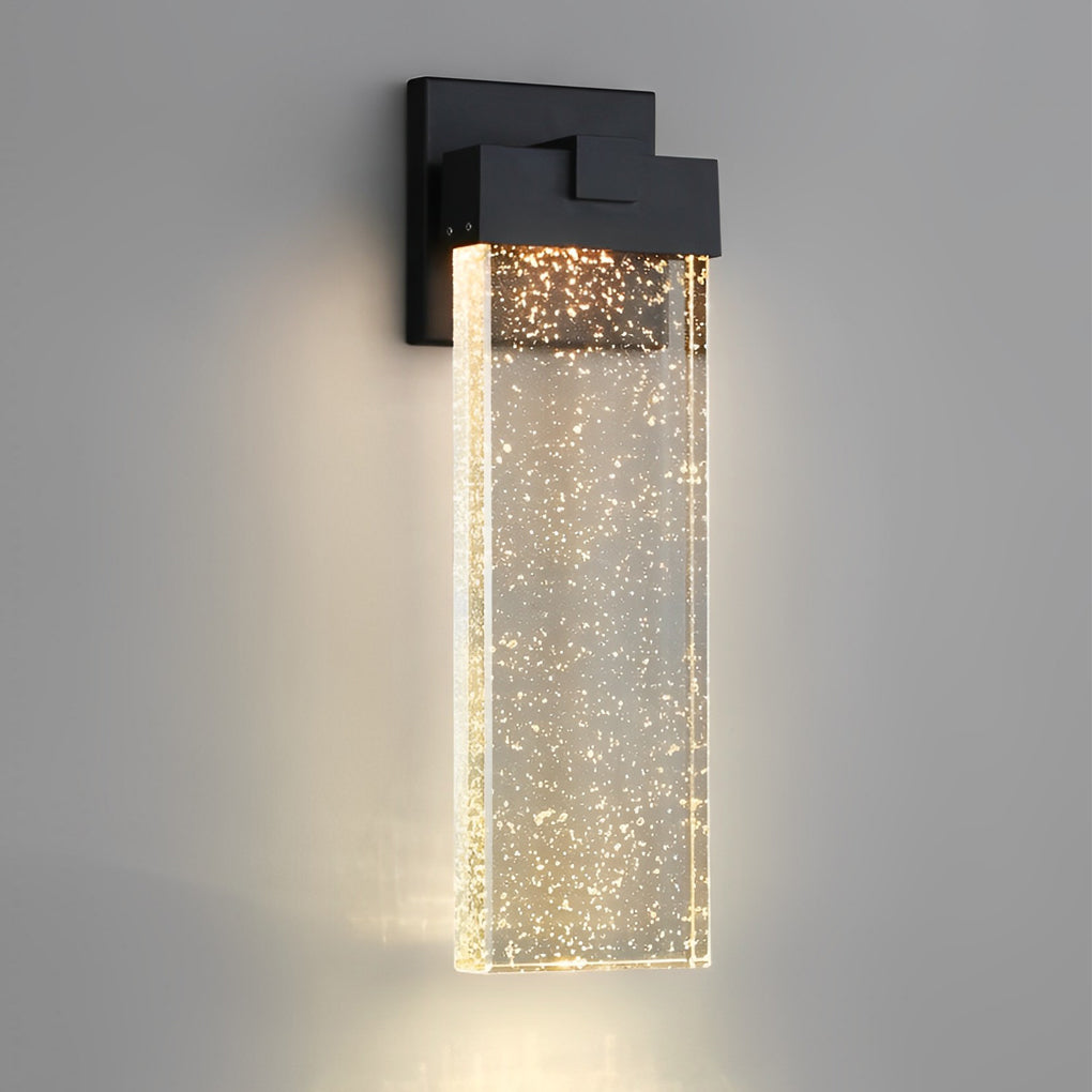 WINDSOR RECTANGULAR BUBBLE CRYSTAL OUTDOOR WALL SCONCE