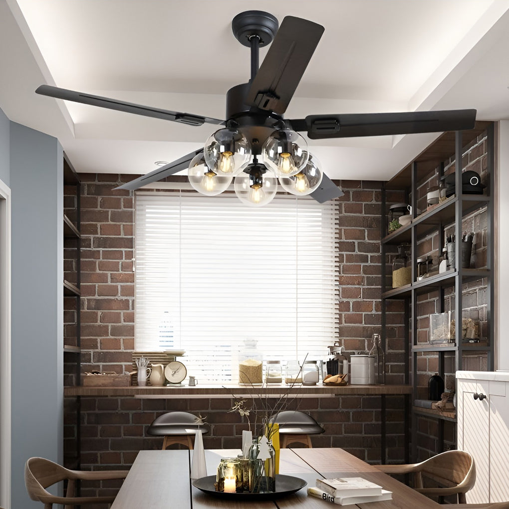 WINDSOR HARMONY 42-INCH CEILING LIGHT FAN WITH REMOTE CONTROL AND FIVE GLEAMING BULBS