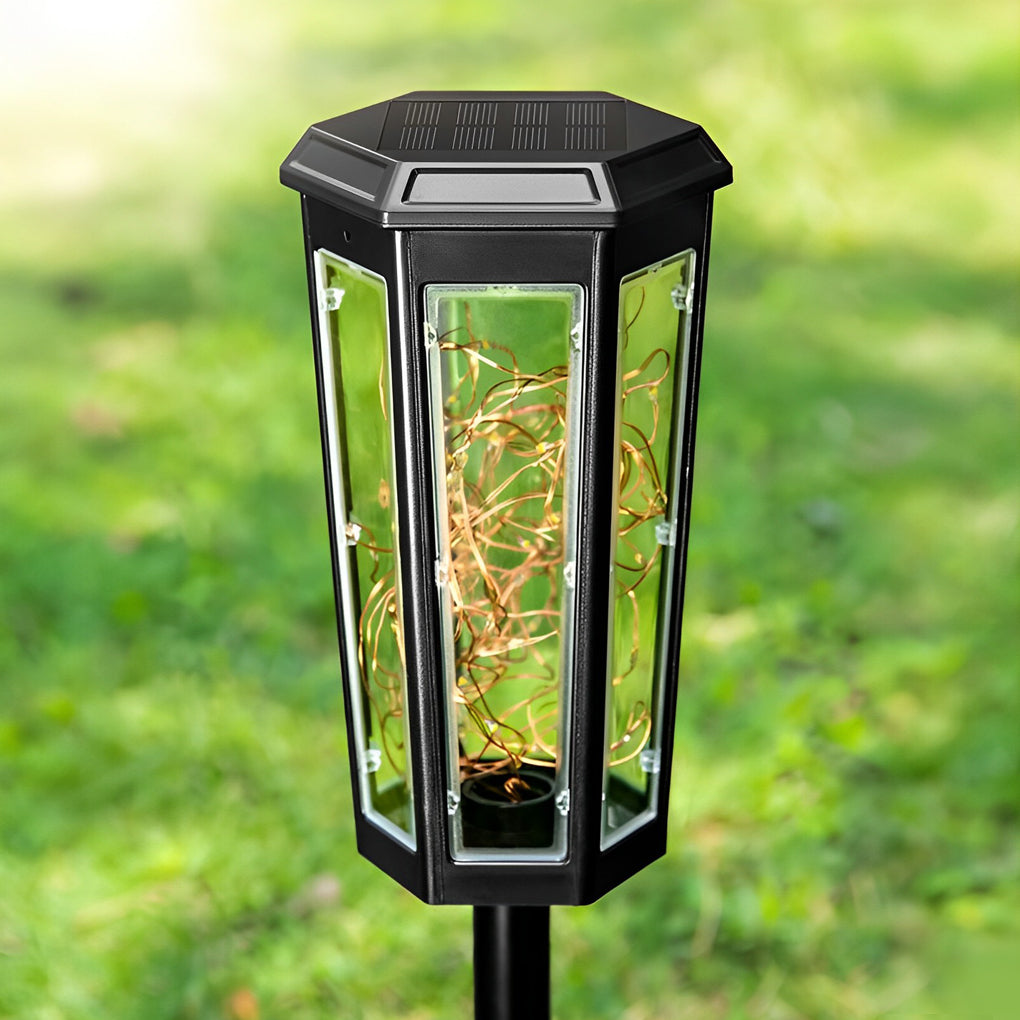 BRAMBLEWOOD HEXAGONAL SOLAR GLOWING GARDEN LIGHTS WITH MOTION DETECTION