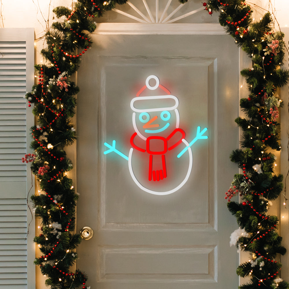 WINTERTON GLOWING SNOWMAN ACRYLIC LIGHT DISPLAY WITH DIMMER CONTROL