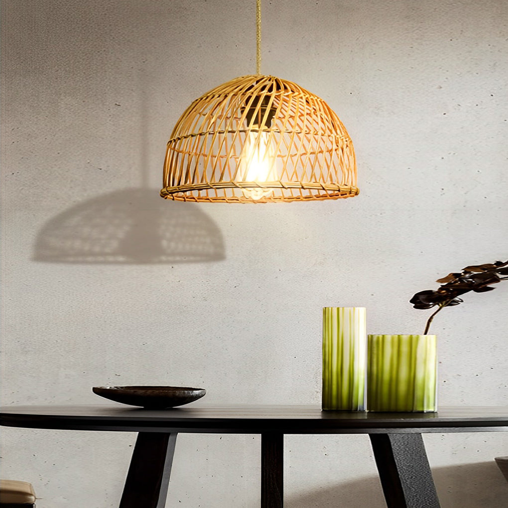 CARLISLE WOVEN BAMBOO CEILING LANTERN