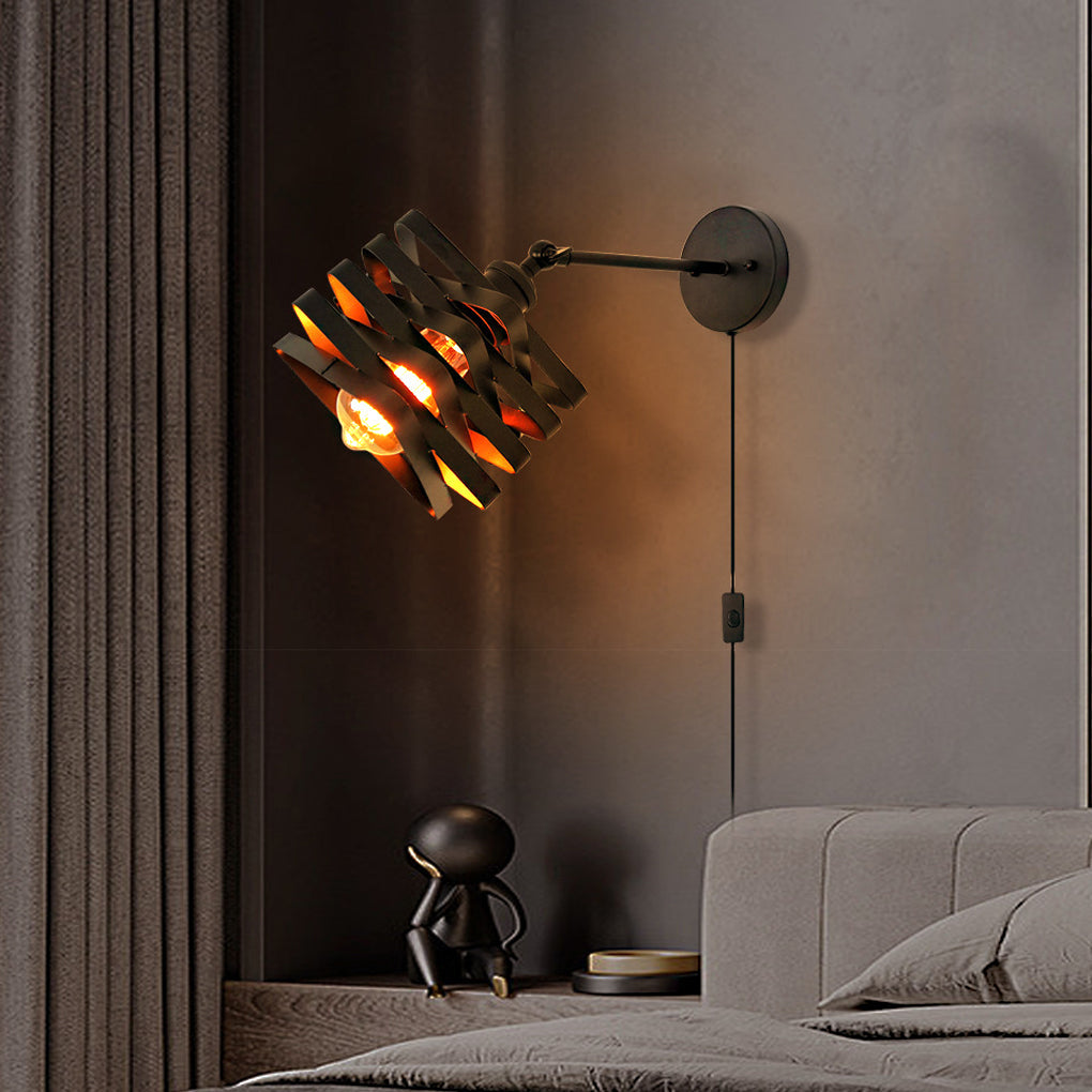 FENWICK IRON SWING ARM WALL LANTERN WITH PLUG