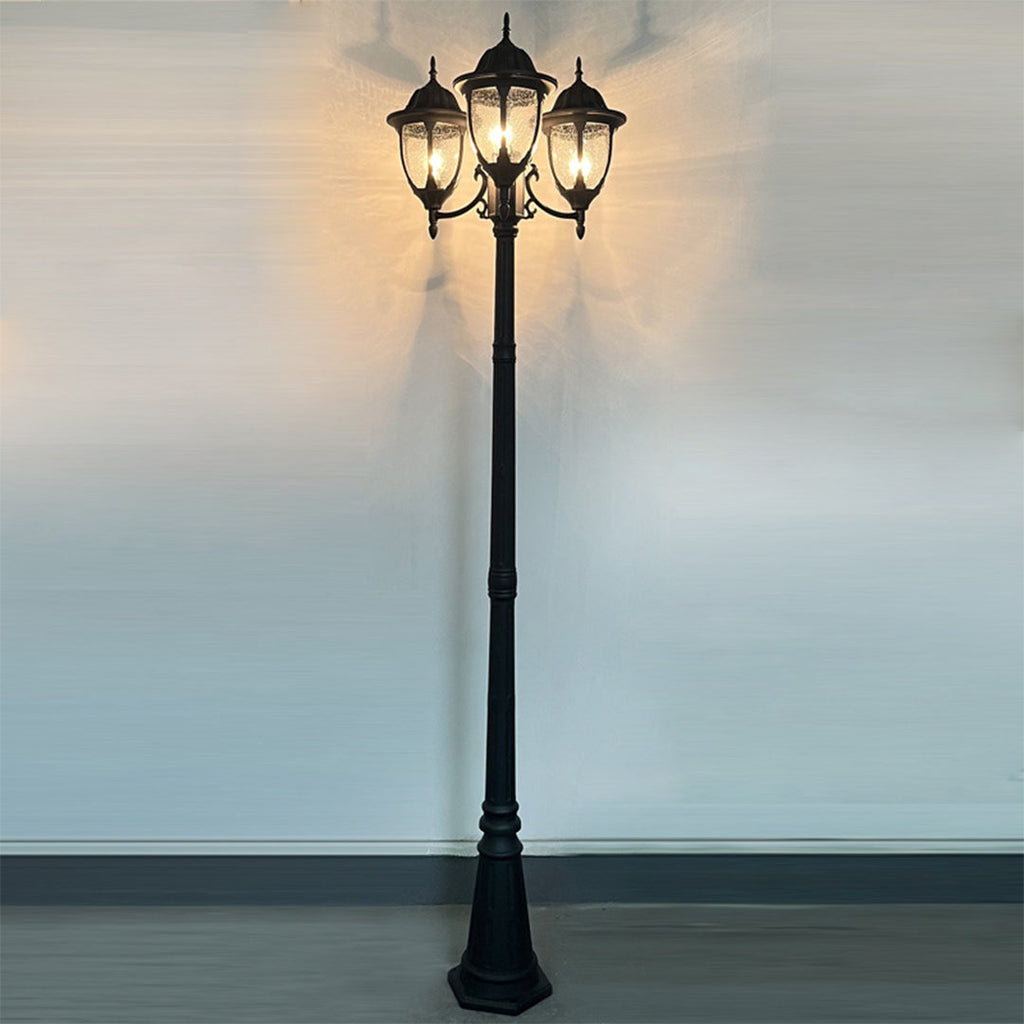 CHATHAM TRIPLE-ARMED OUTDOOR LANTERN, WEATHER-RESISTANT ALUMINUM, EUROPEAN INFLUENCE