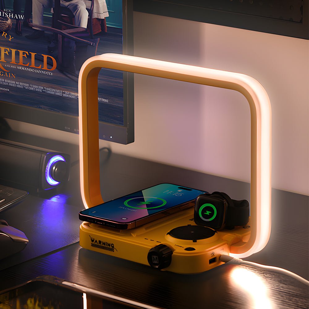 WINTHORPE TRIO FUNCTION LED NIGHTSTAND LUMINAIRE WITH CORDLESS CHARGING AND SCHEDULED ILLUMINATION