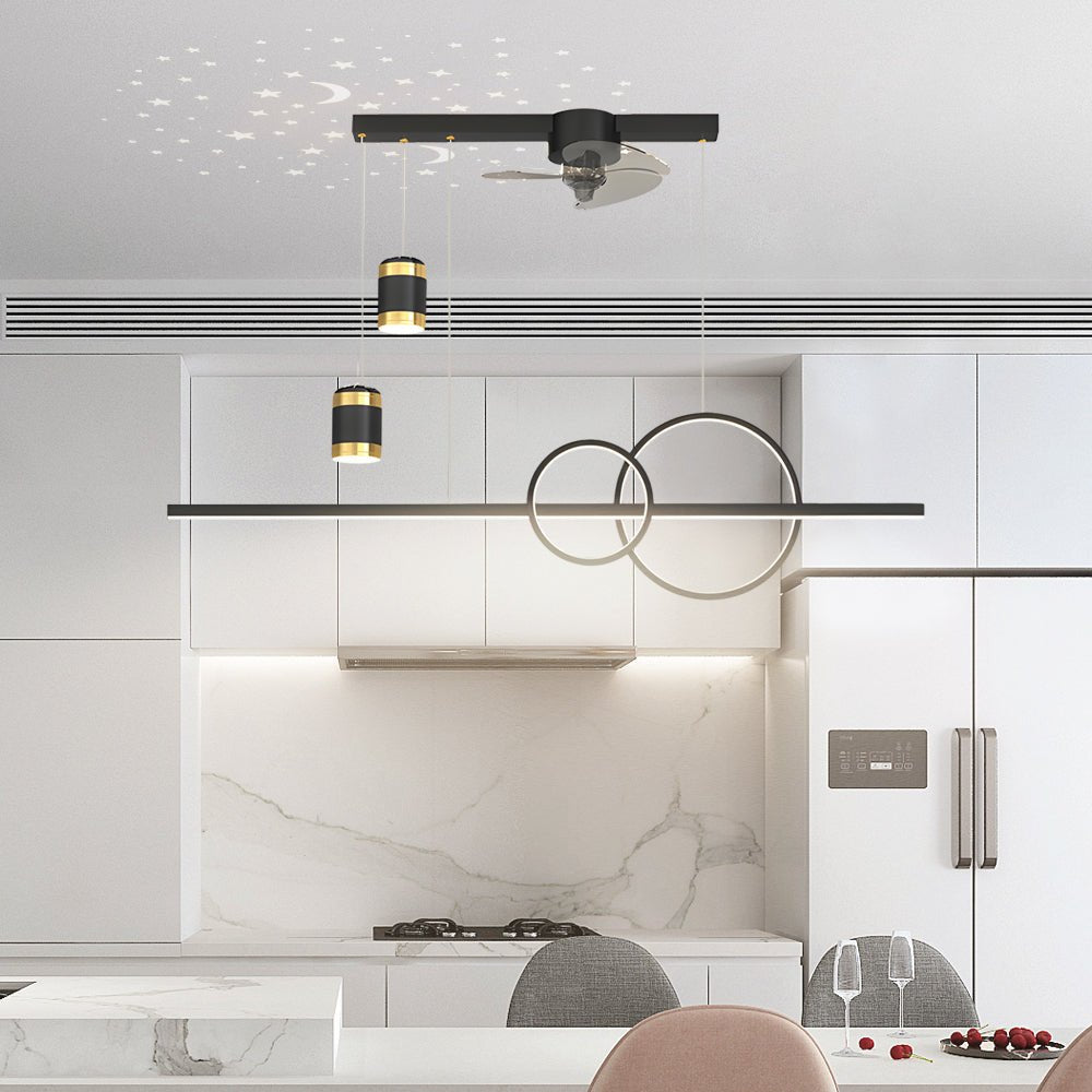 WINDSOR TRIO DIMMER PROJECTION CEILING FAN CHANDELIER