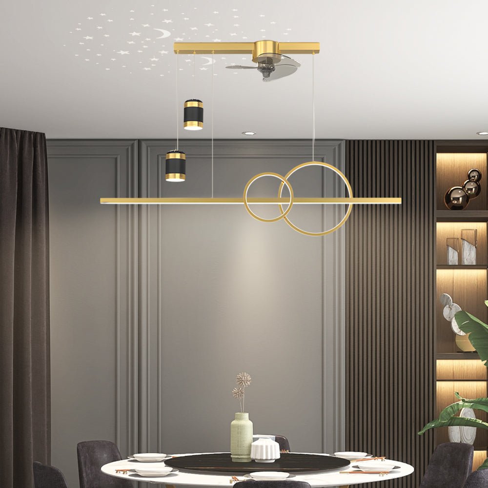 WINDSOR TRIO DIMMER PROJECTION CEILING FAN CHANDELIER