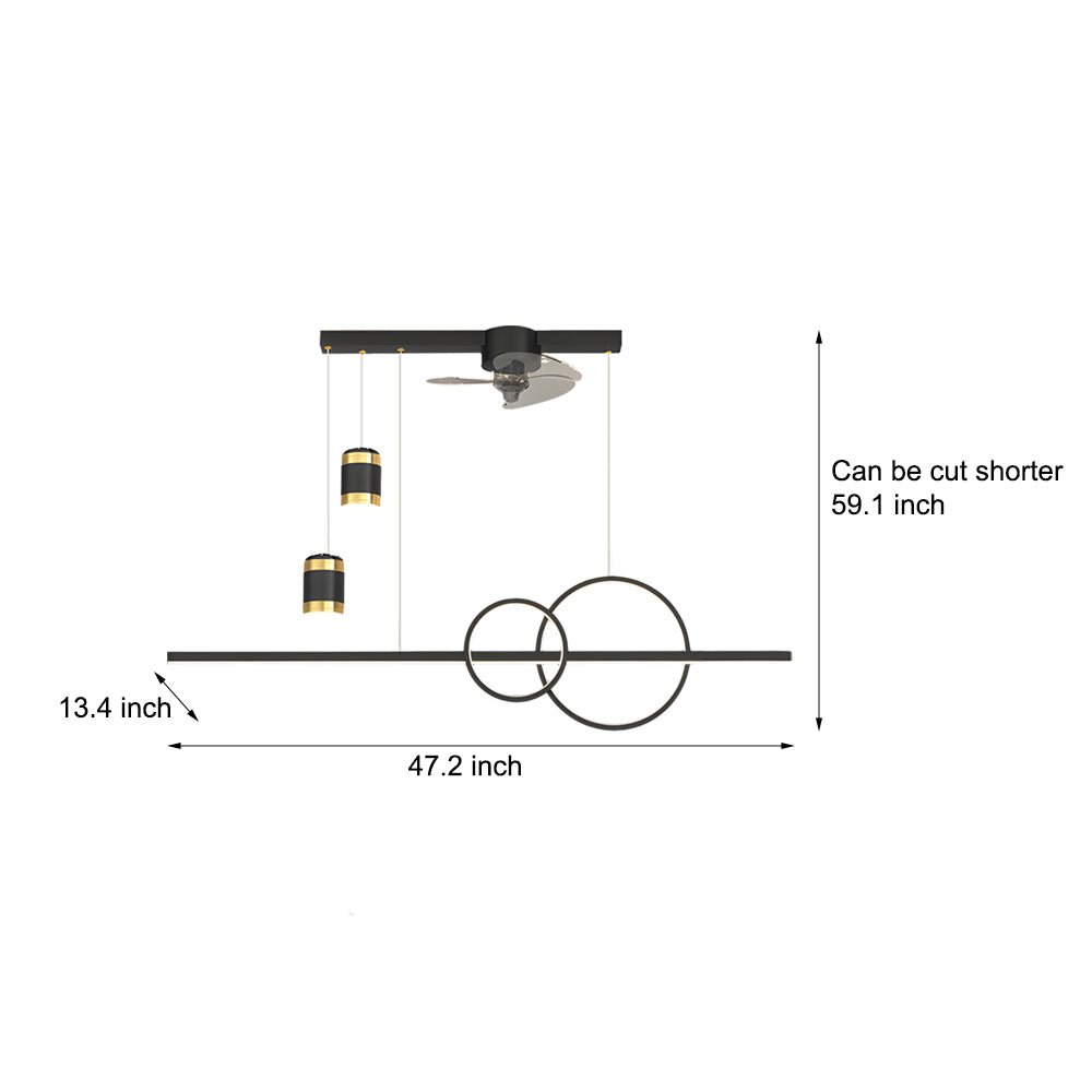 WINDSOR TRIO DIMMER PROJECTION CEILING FAN CHANDELIER