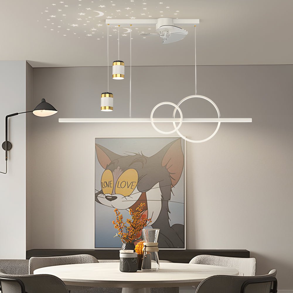 WINDSOR TRIO DIMMER PROJECTION CEILING FAN CHANDELIER