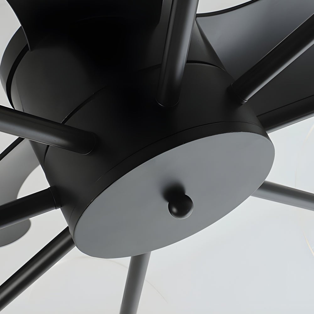 WINDSOR BLACK ACRYLIC CEILING FAN WITH ILLUMINATION AND REMOTE CONTROL, 3-BLADE DESIGN