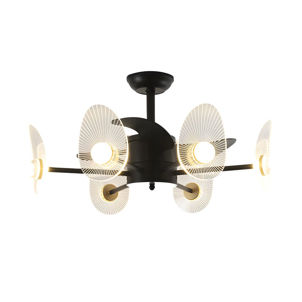 WINDSOR BLACK ACRYLIC CEILING FAN WITH ILLUMINATION AND REMOTE CONTROL, 3-BLADE DESIGN