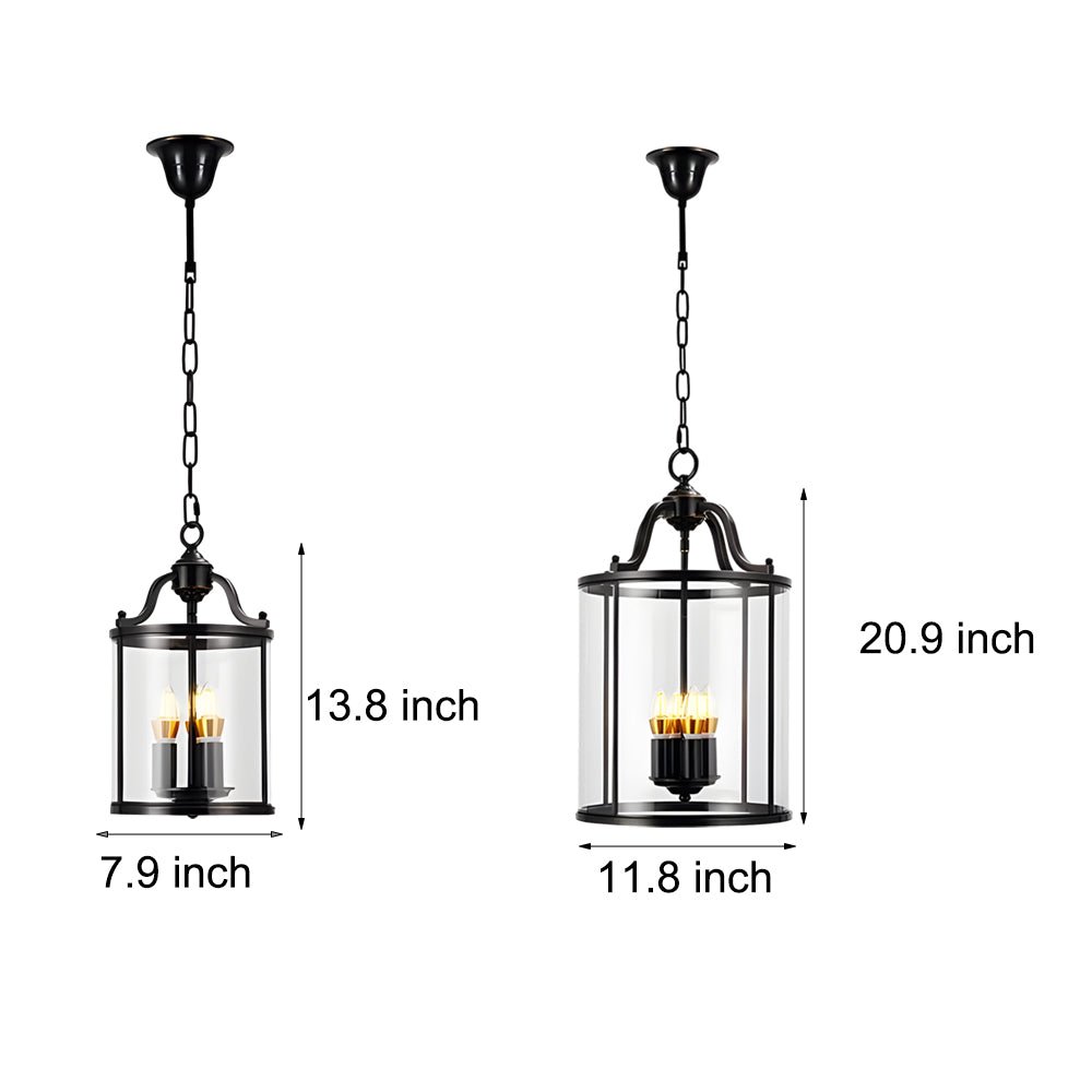 WINTHROP VINTAGE CYLINDRICAL GLASS HANGING LANTERN