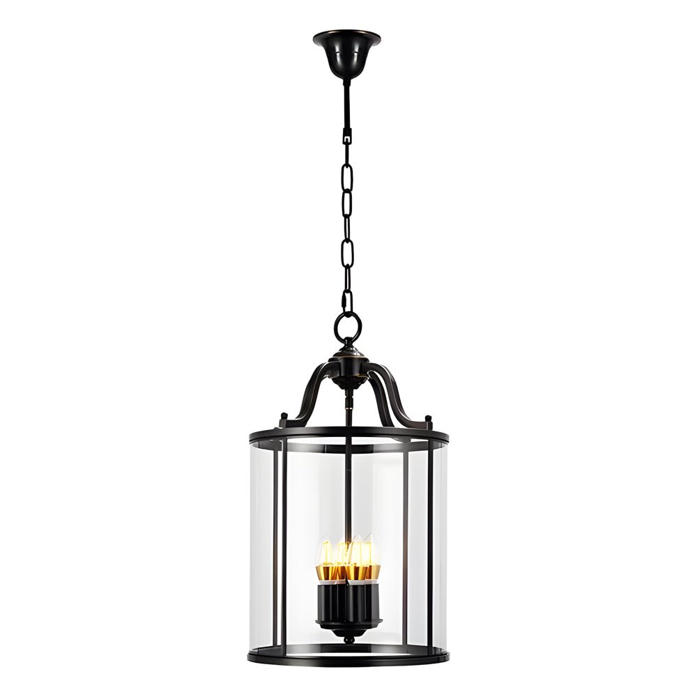 WINTHROP VINTAGE CYLINDRICAL GLASS HANGING LANTERN