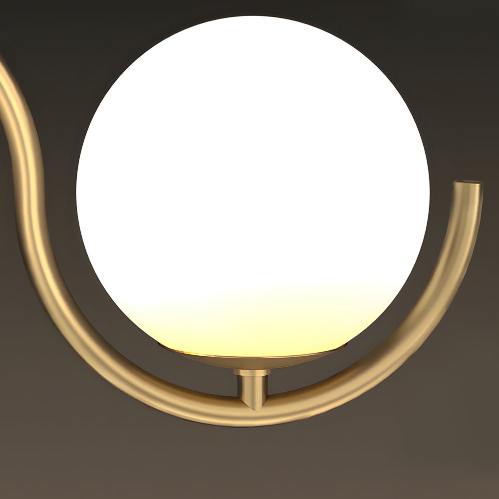 WINDSOR WAVED TRIO ISLAND LANTERN WITH ORB GLASS GLOBES FOR DINING SPACE
