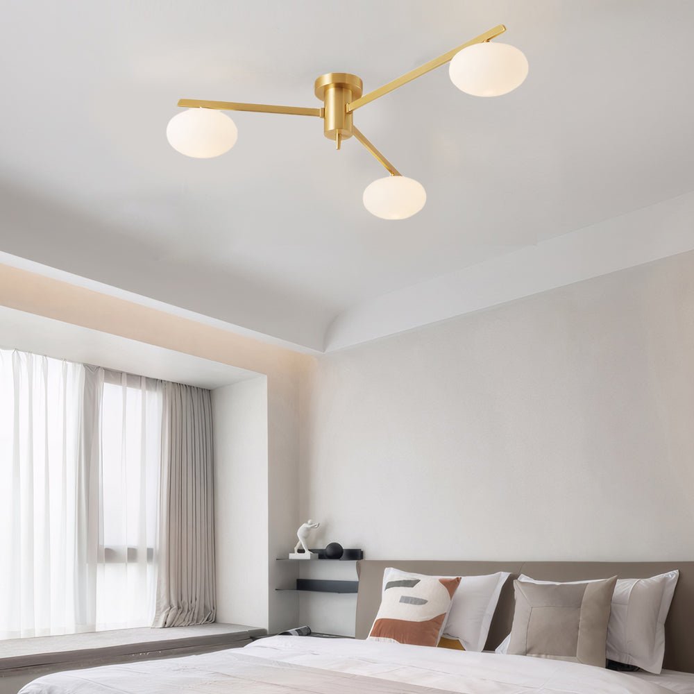 CAVENDISH TRIO GLASS SEMI FLUSH CEILING LIGHT"  
2. "WINSLOW QUINTESSENCE FLUSH MOUNT LAMP"  
3. "BLOOMFIELD SIX-PANEL CEILING ILLUMINATOR