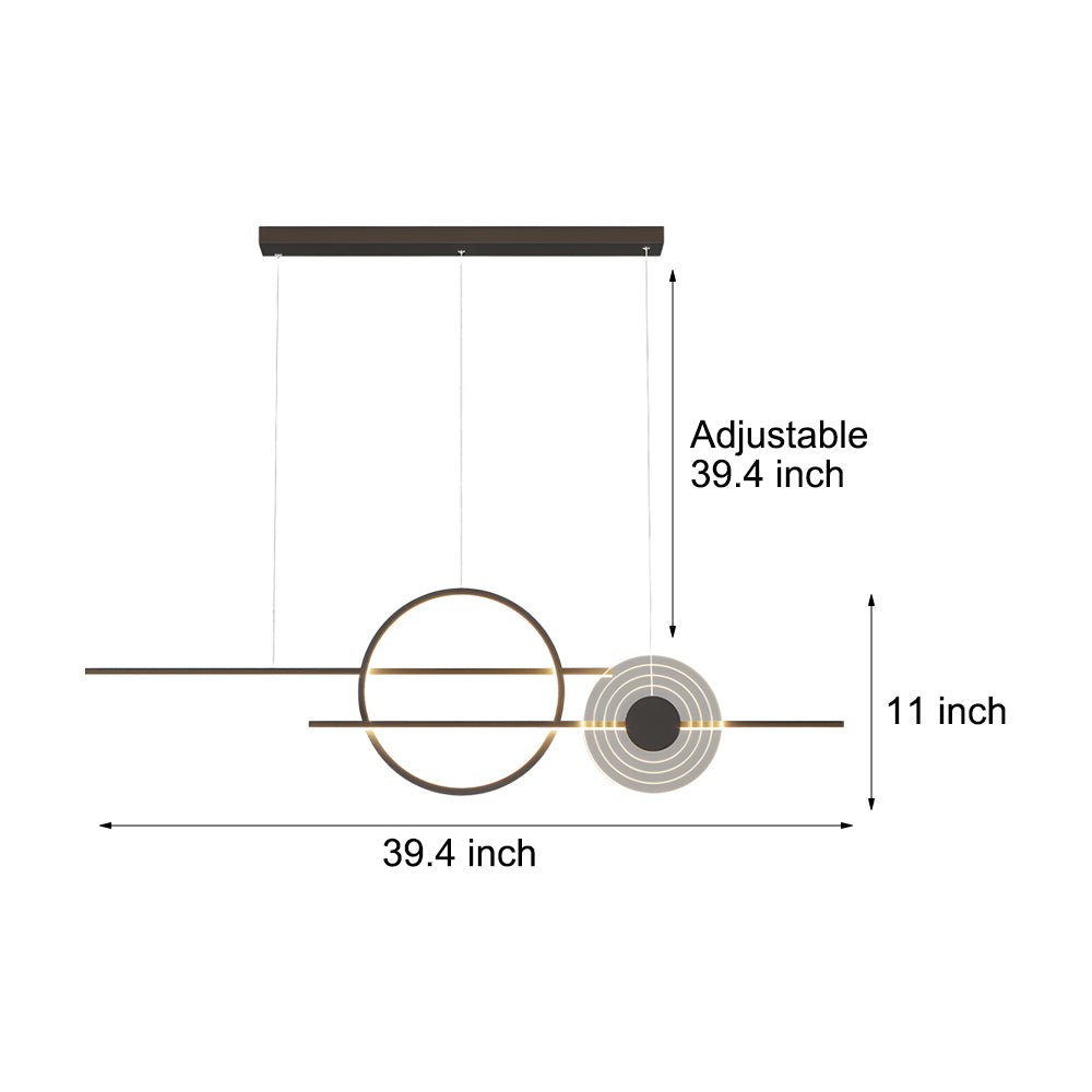 WINDSOR BLACK & WHITE RING LED ISLAND LIGHTING FOR DINING SPACES