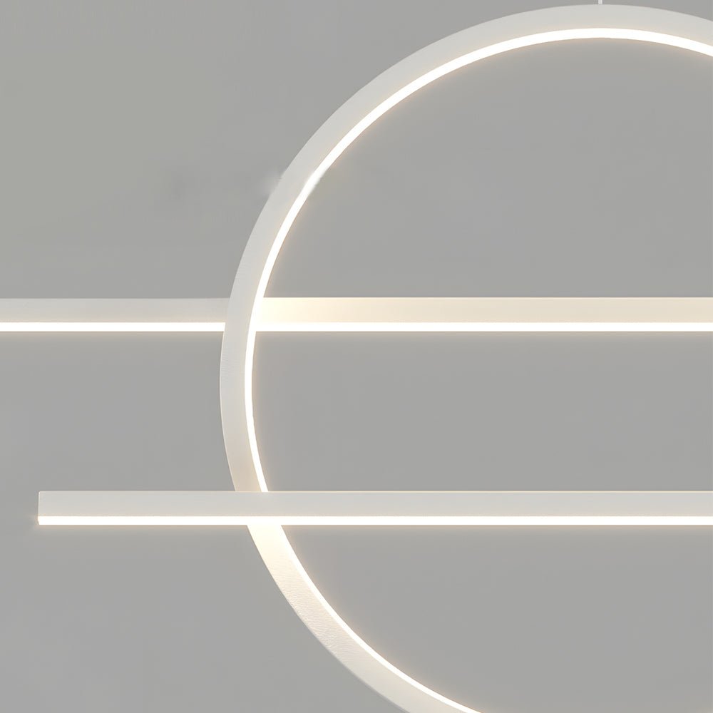 WINDSOR BLACK & WHITE RING LED ISLAND LIGHTING FOR DINING SPACES