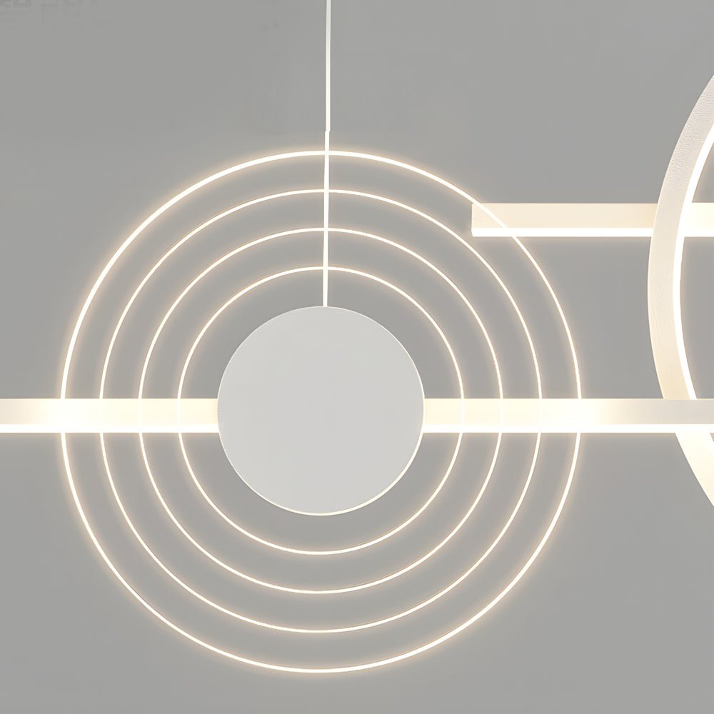 WINDSOR CIRCLE DIMMABLE LED ISLAND LIGHTING, BLACK & WHITE