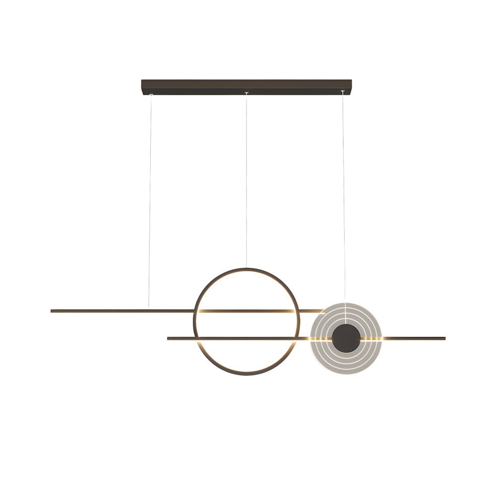 WINDSOR CIRCLE DIMMABLE LED ISLAND LIGHTING, BLACK & WHITE