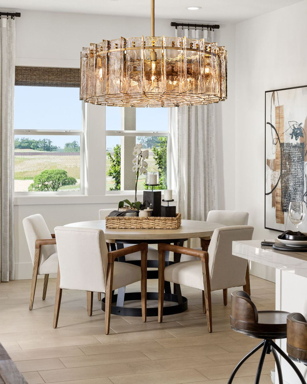 VERDIAN SMOKED CRYSTAL CEILING LANTERN