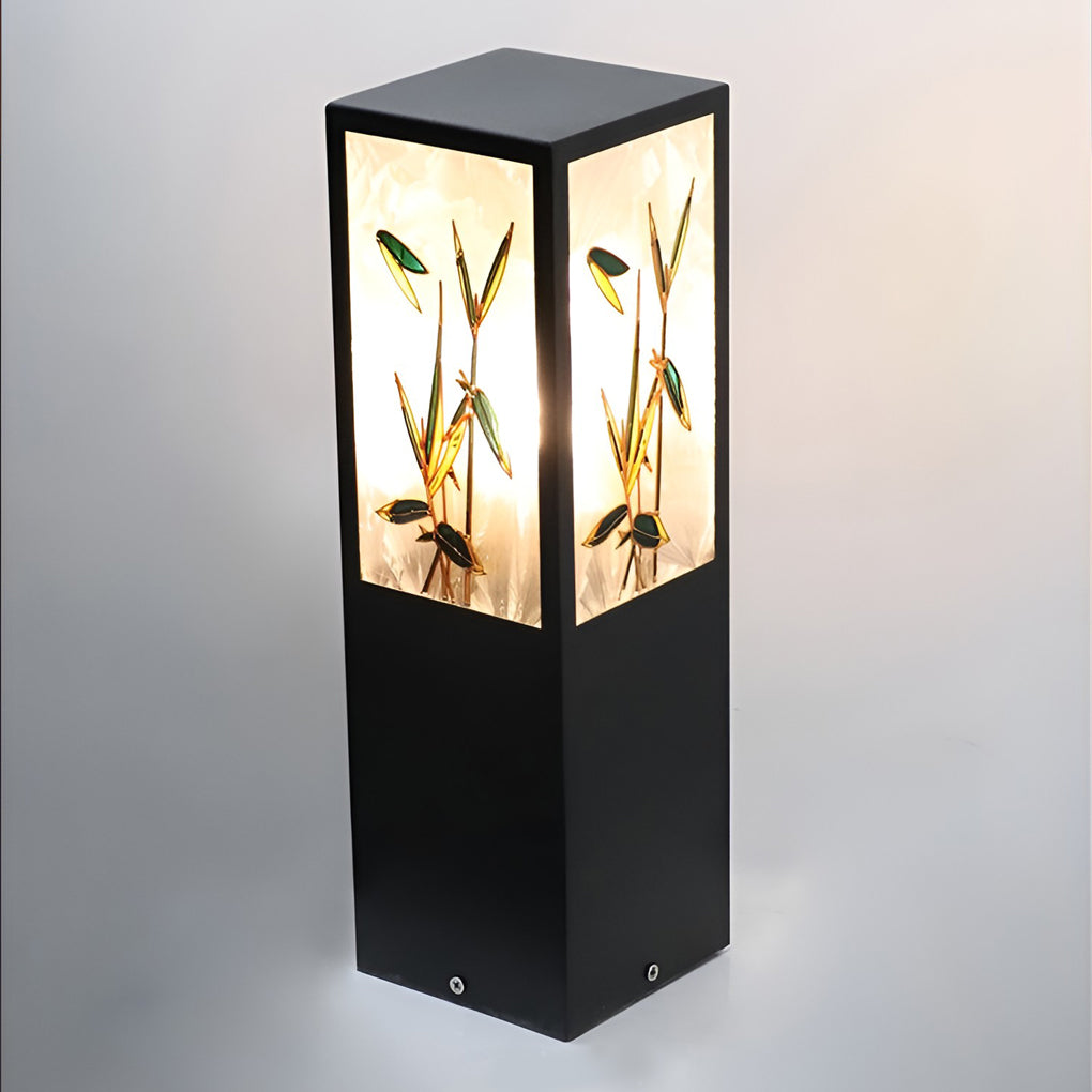 CHARLESTON FLORAL EMBELLISHED SOLAR GARDEN BOLLARD LIGHT