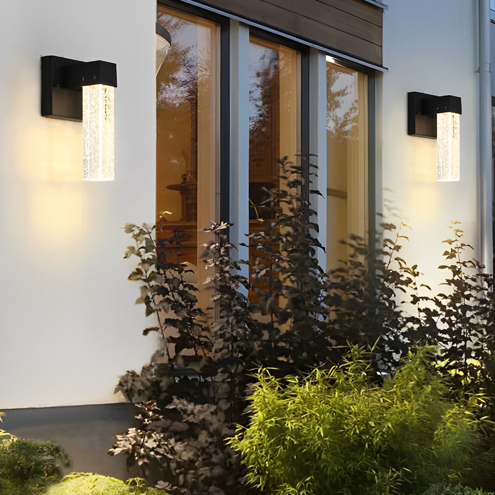 RAVENHURST BLACK CRYSTAL OUTDOOR WALL SCONCE WITH WATER-RESISTANT LED ILLUMINATION