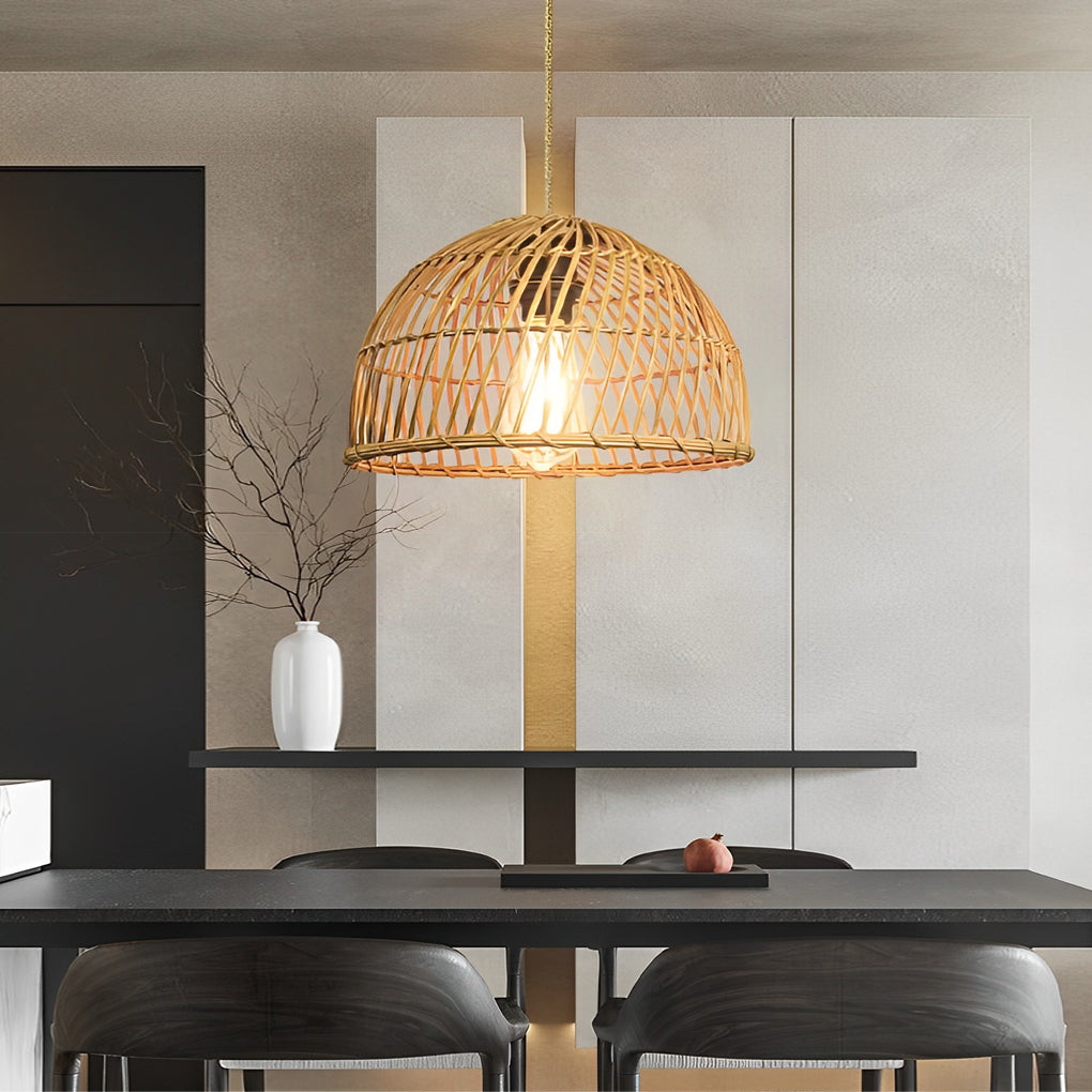 CARLISLE WOVEN BAMBOO CEILING LANTERN