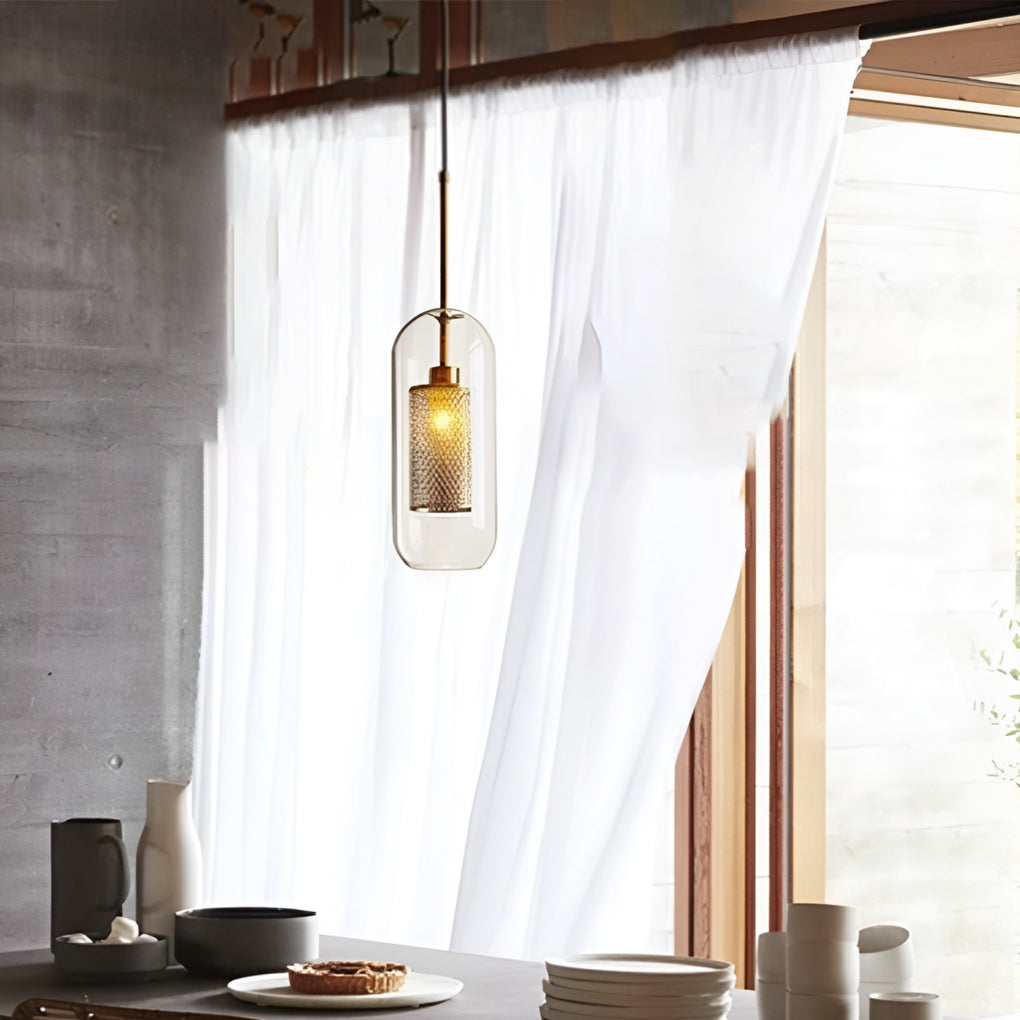 WHITBY ROUND GLASS HANGING LANTERN, INDUSTRIAL KITCHEN PENDANT LIGHT