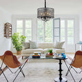 WINTHROP IRON ORB CRYSTAL HANGING LANTERN