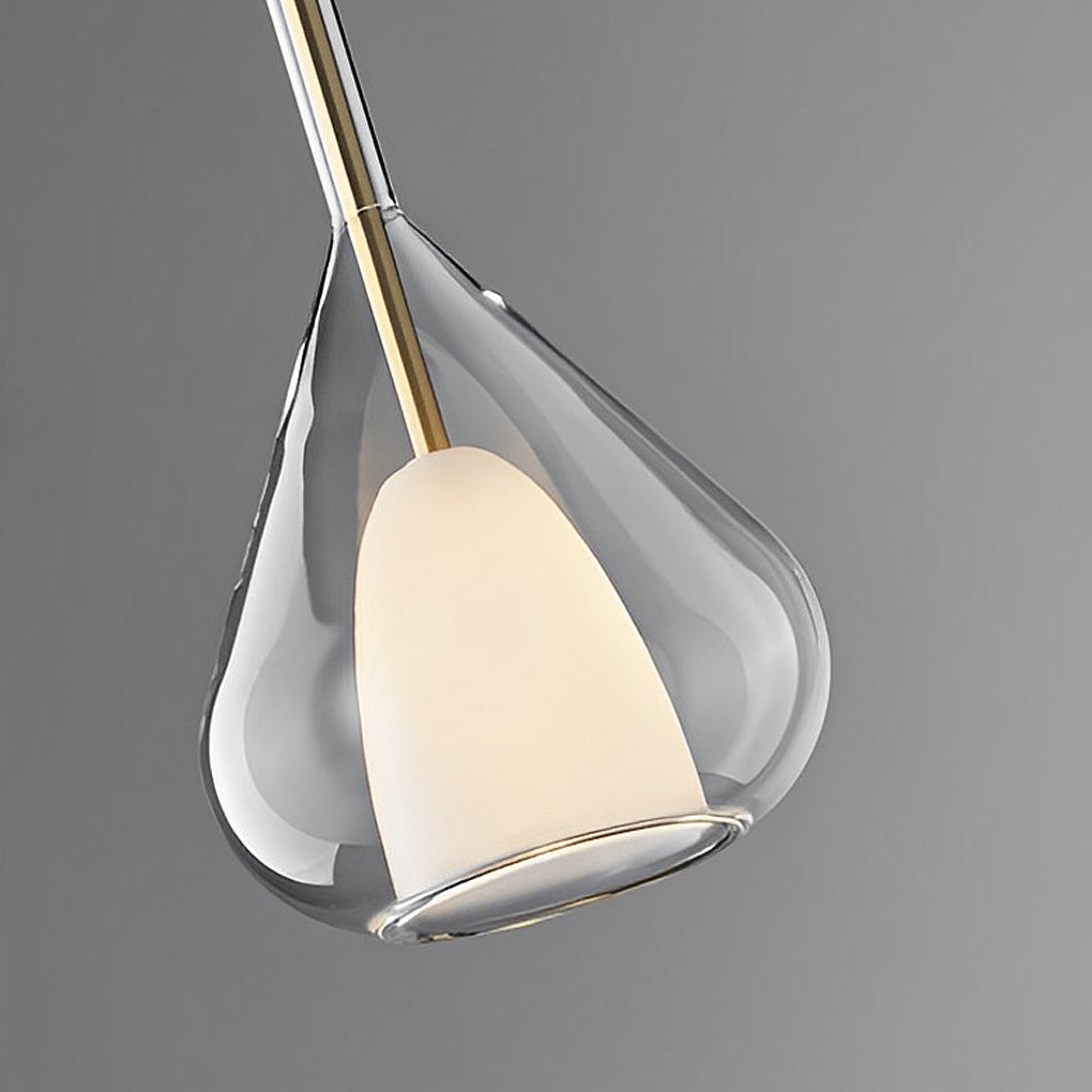 FENWICK AQUA DROPLET DOUBLE-TIERED GLASS PENDANT